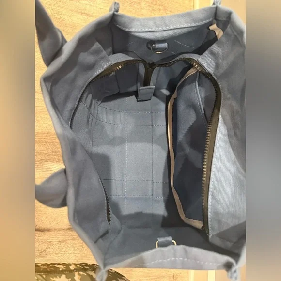 Blue Canvas Tote Crossbody Bag - Picture 7 of 7